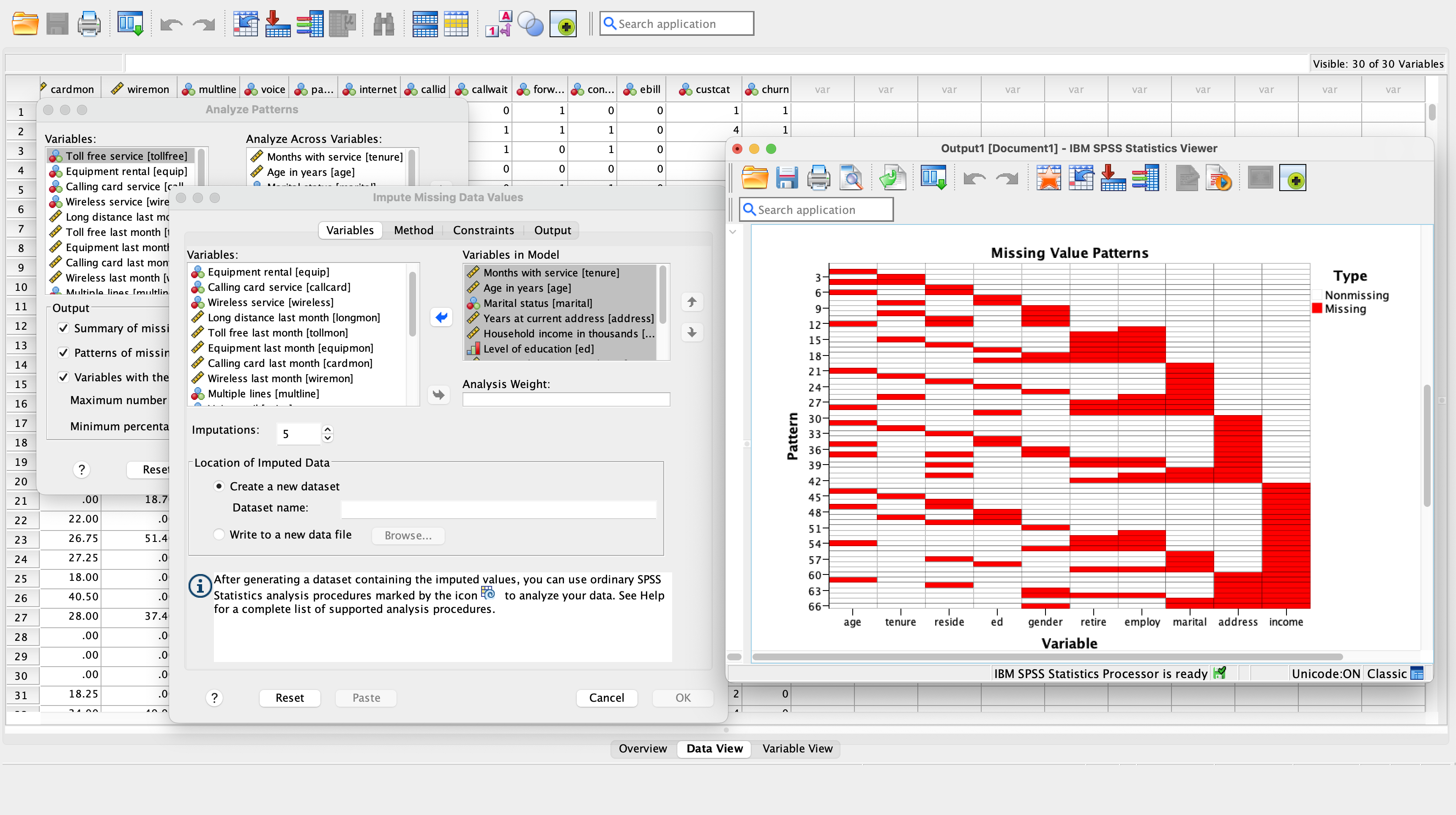screenshot of IBM SPSS Statistics
